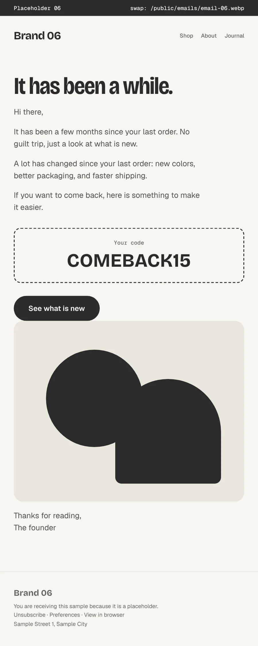Placeholder brand B, email 3